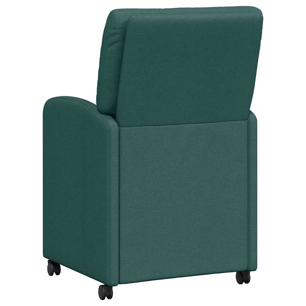 Valgomojo Kėdės su Ratukais 2 pcs Tamsiai žalia 57 x 67 x 95 cm