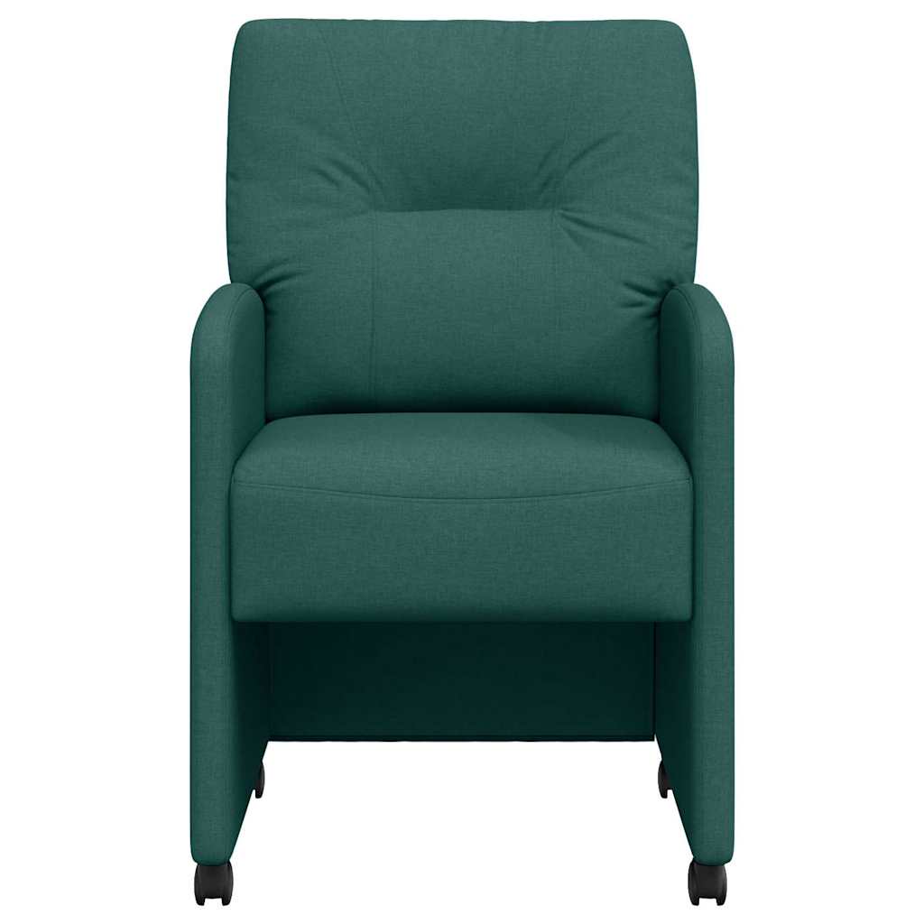 Valgomojo Kėdės su Ratukais 2 pcs Tamsiai žalia 57 x 67 x 95 cm
