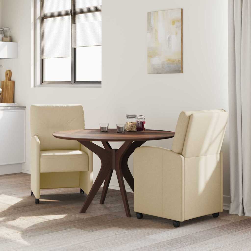 Valgomojo Kėdės su Ratukais 2 pcs Kreminė 57 x 67 x 95 cm