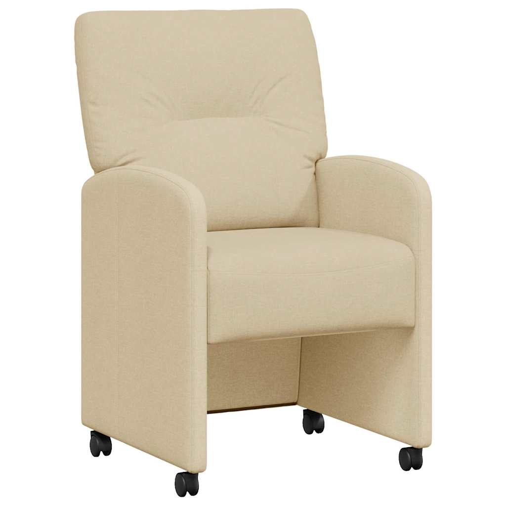Valgomojo Kėdės su Ratukais 2 pcs Kreminė 57 x 67 x 95 cm