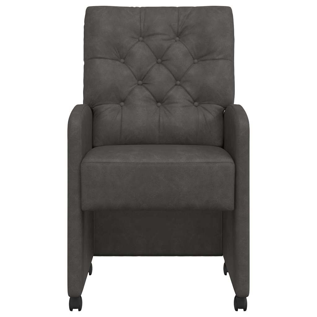 Valgomojo Kėdės su Ratukais 2 pcs Juoda 58 x 67 x 97 cm