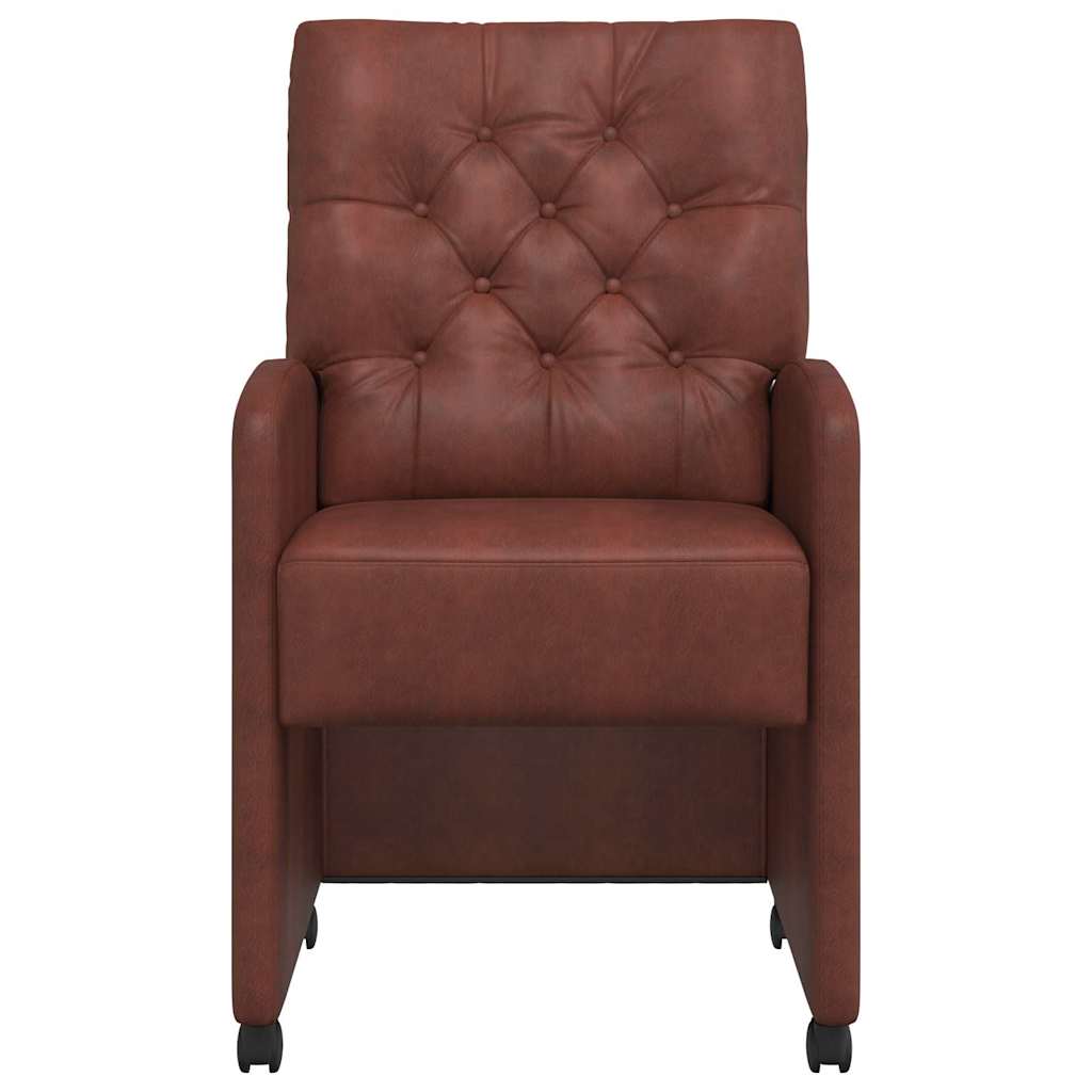 Valgomojo Kėdės su Ratukais 2 pcs Blizgiai ruda 58 x 67 x 97 cm
