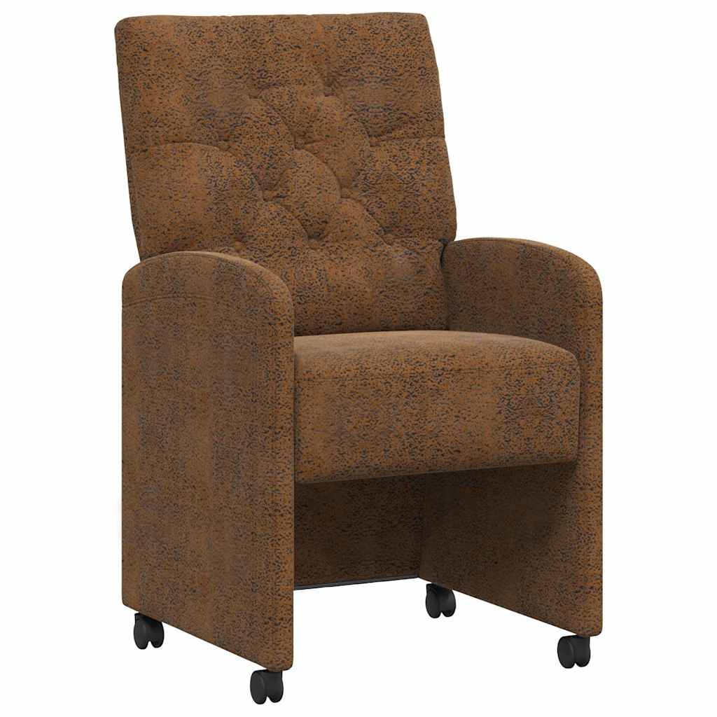 Dining Chairs with Castors 2 pcs Brown 58 x 67 x 97 cm