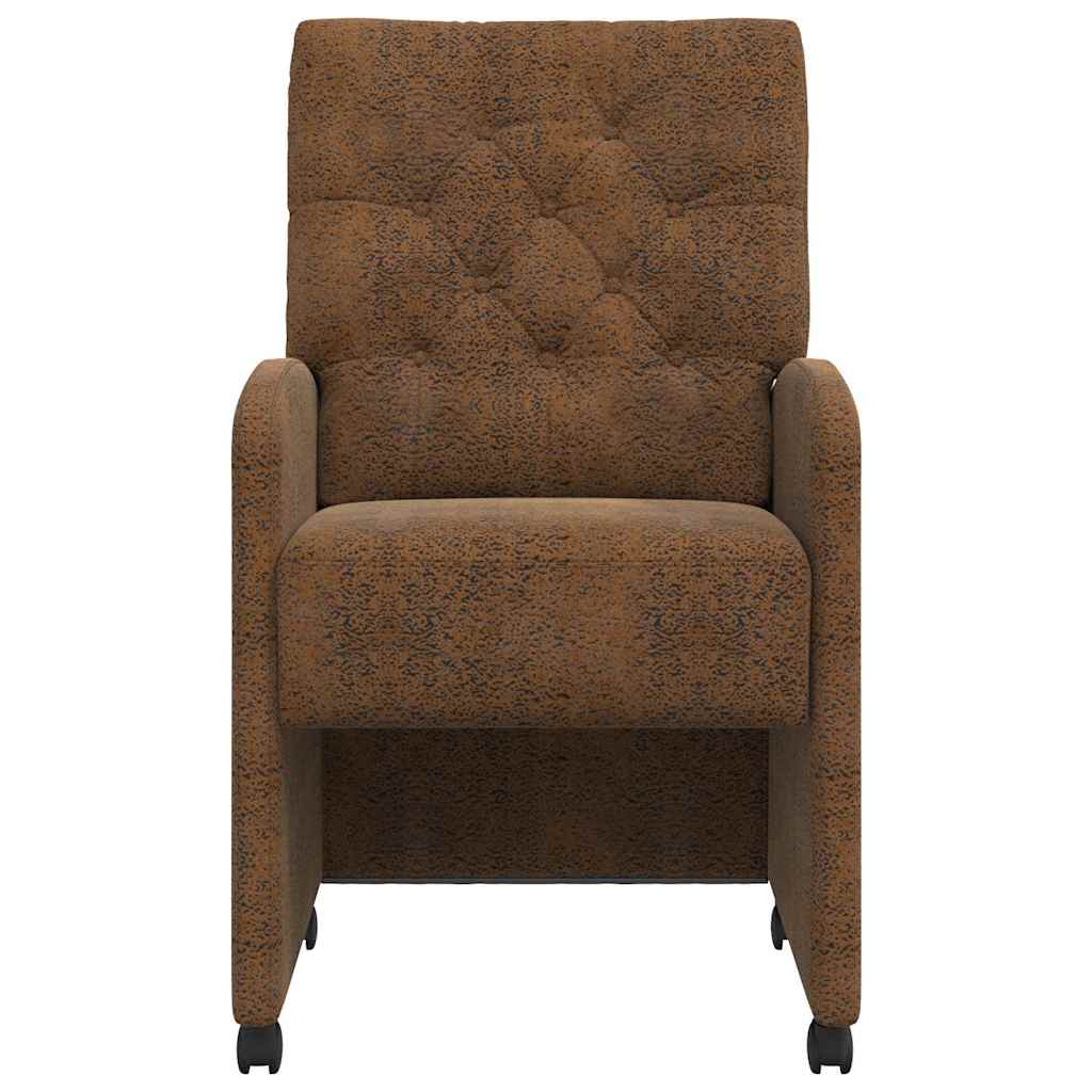 Dining Chairs with Castors 2 pcs Brown 58 x 67 x 97 cm