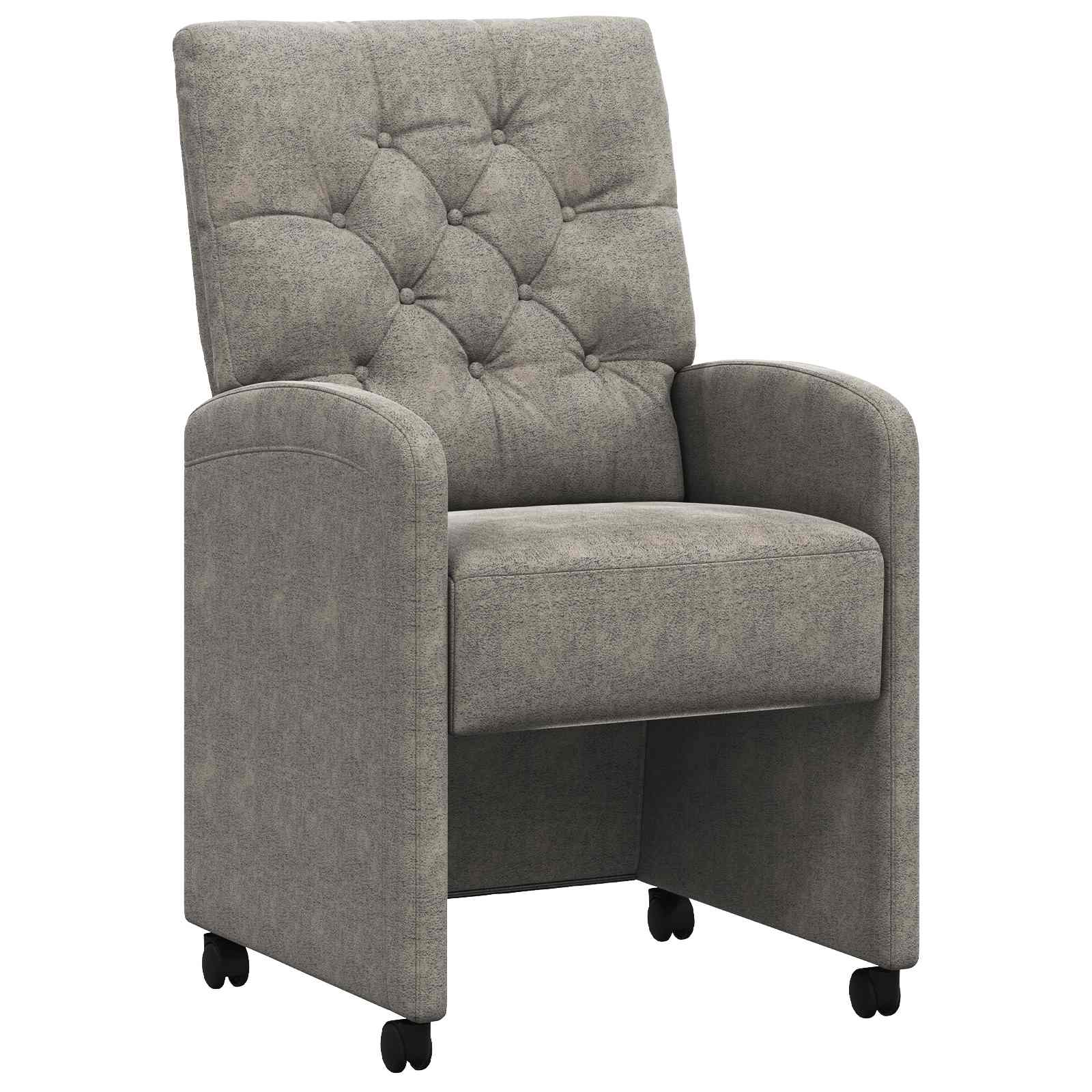 Dining Chairs with Castors 2 pcs Light Grey