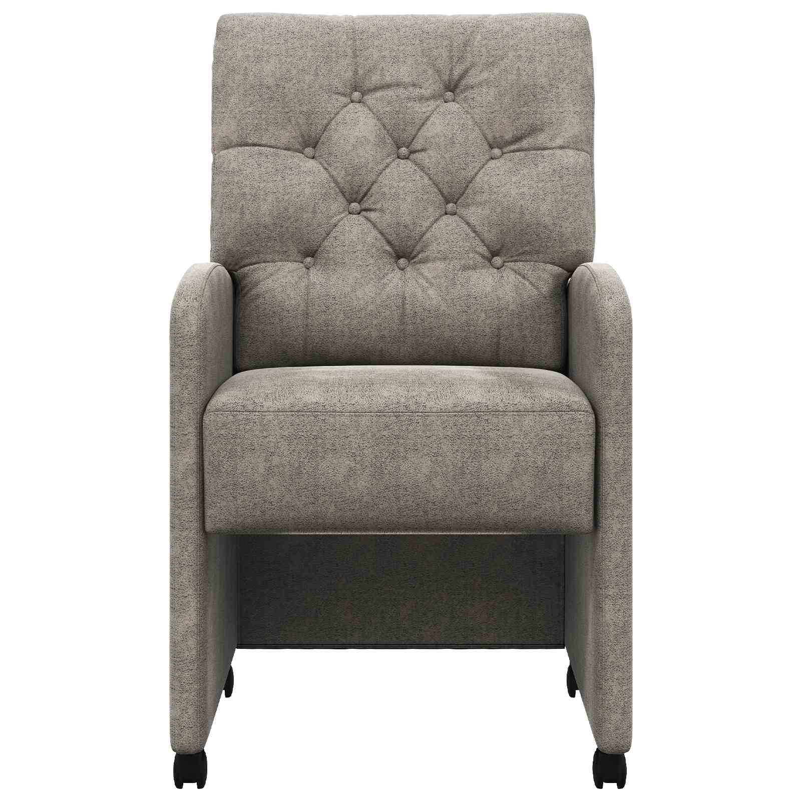 Dining Chairs with Castors 2 pcs Light Grey