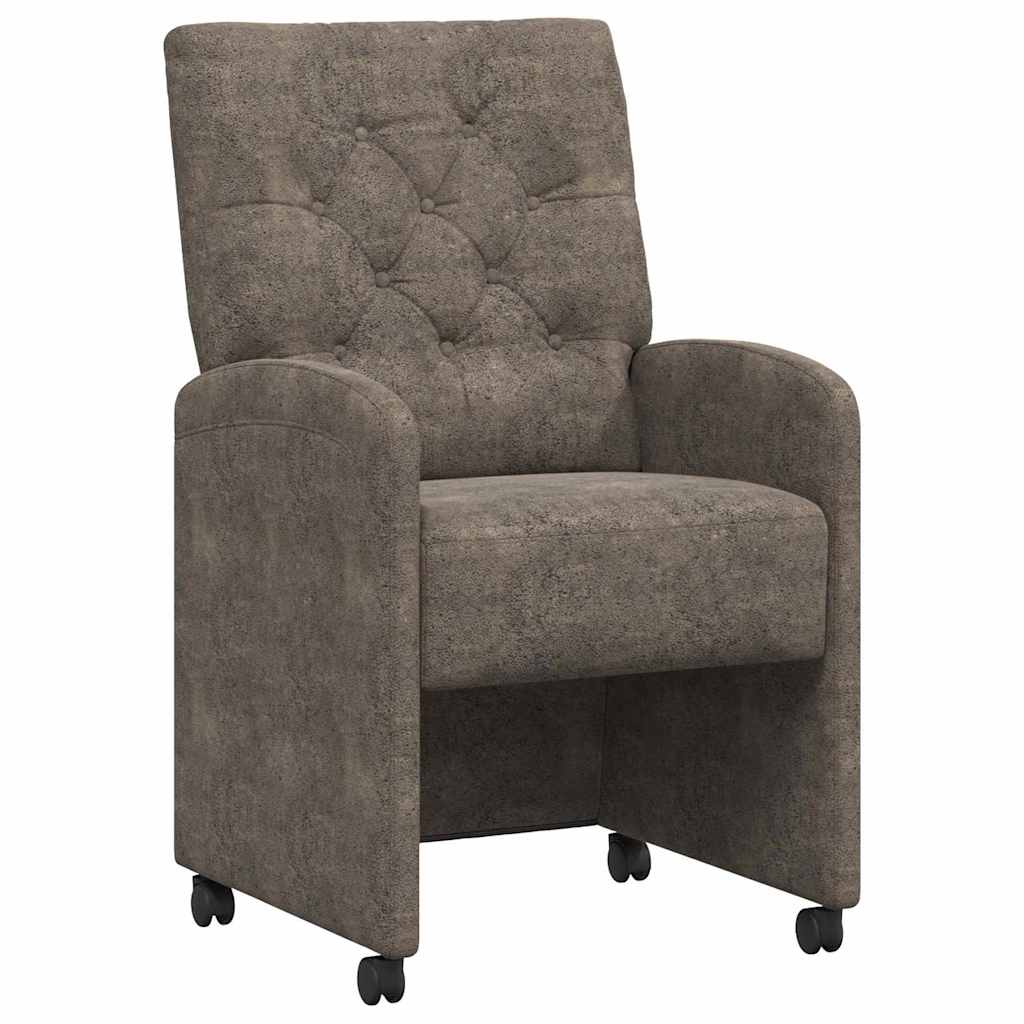 Valgomojo Kėdės su Ratukais 2 pcs Tamsiai pilka 58 x 67 x 97 cm