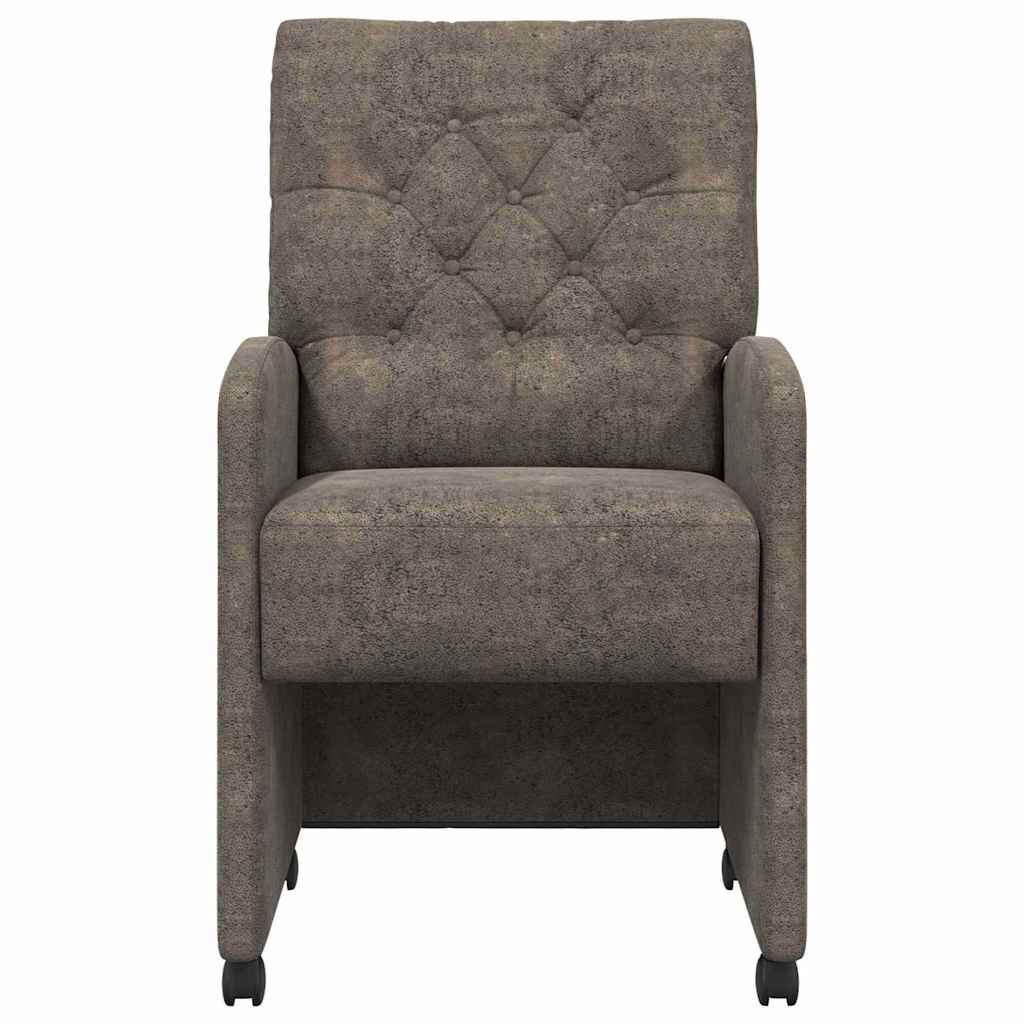 Valgomojo Kėdės su Ratukais 2 pcs Tamsiai pilka 58 x 67 x 97 cm