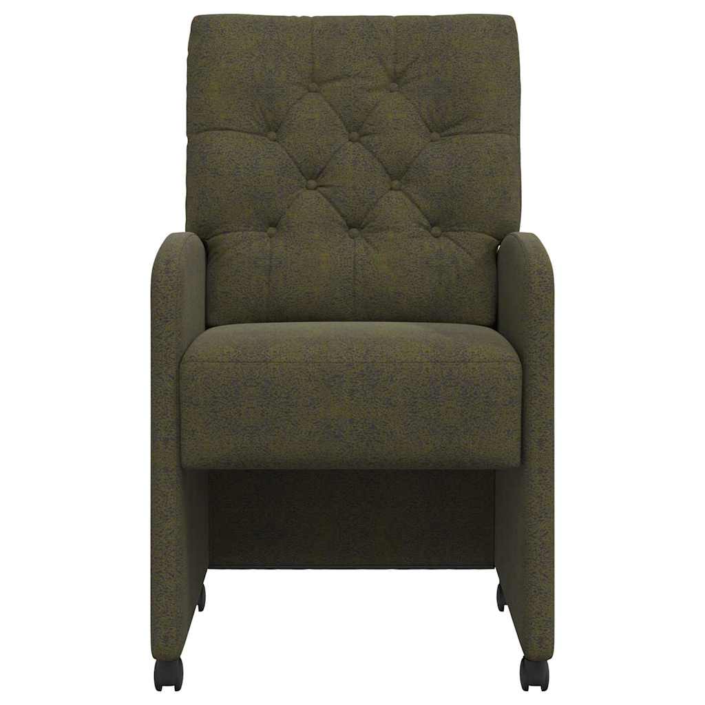 Valgomojo Kėdės su Ratukais 2 pcs Armijos žalia 58 x 67 x 97 cm