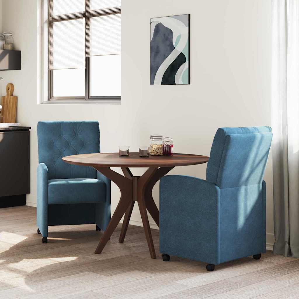 Valgomojo Kėdės su Ratukais 2 pcs Mėlyna 58 x 67 x 97 cm