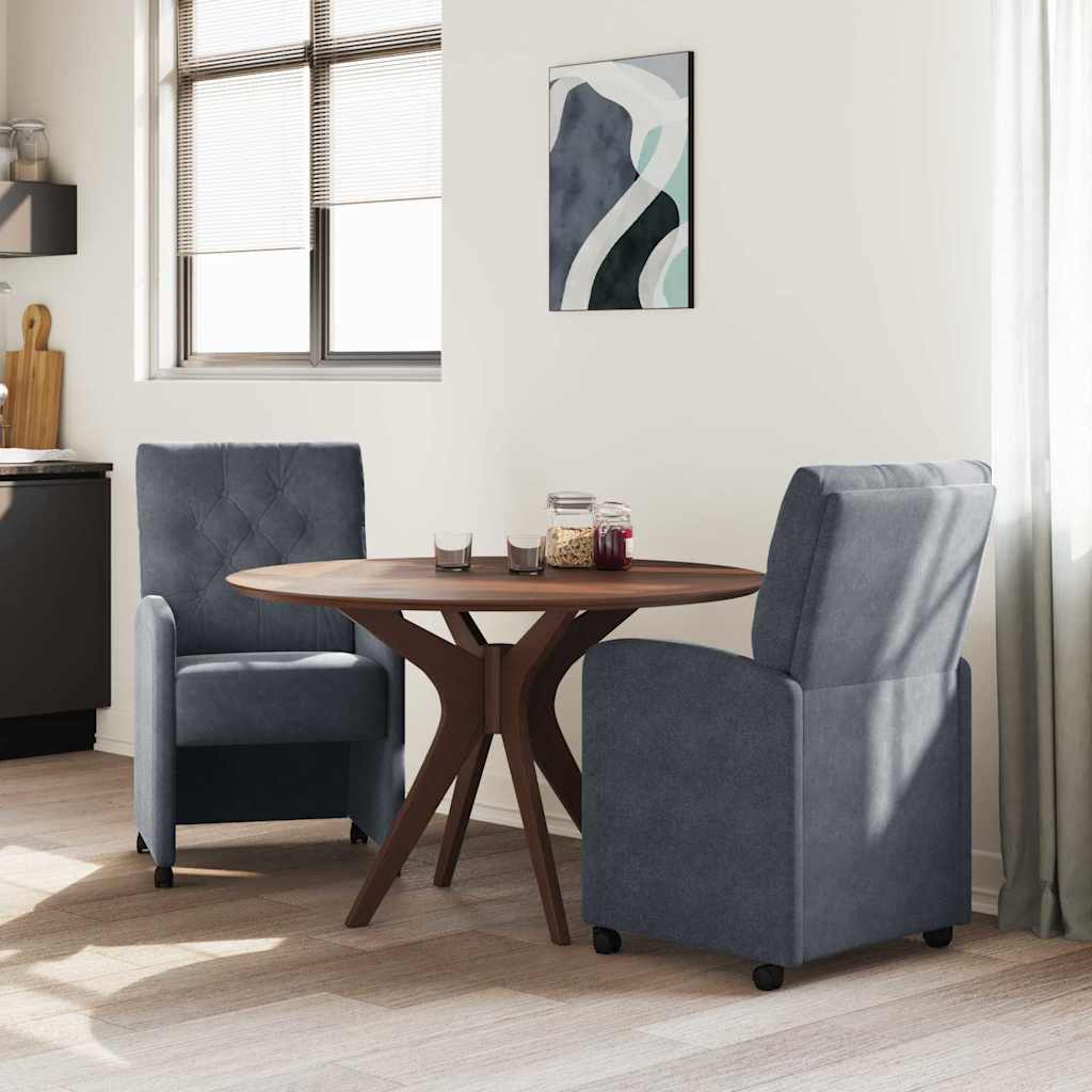 Ēdamistabas krēsli ar ritentiņiem 2 gab. Tumši pelēki 58 x 67 x 97 cm