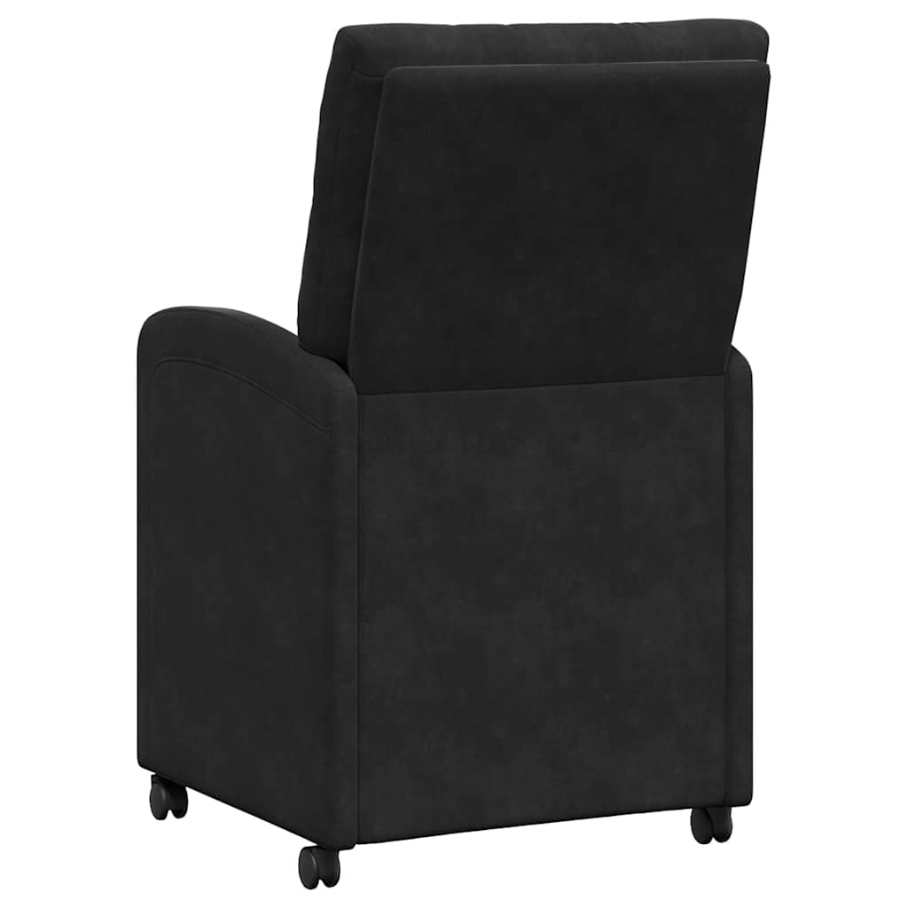 Valgomojo Kėdės su Ratukais 2 pcs Juoda 58 x 67 x 97 cm Aksomas