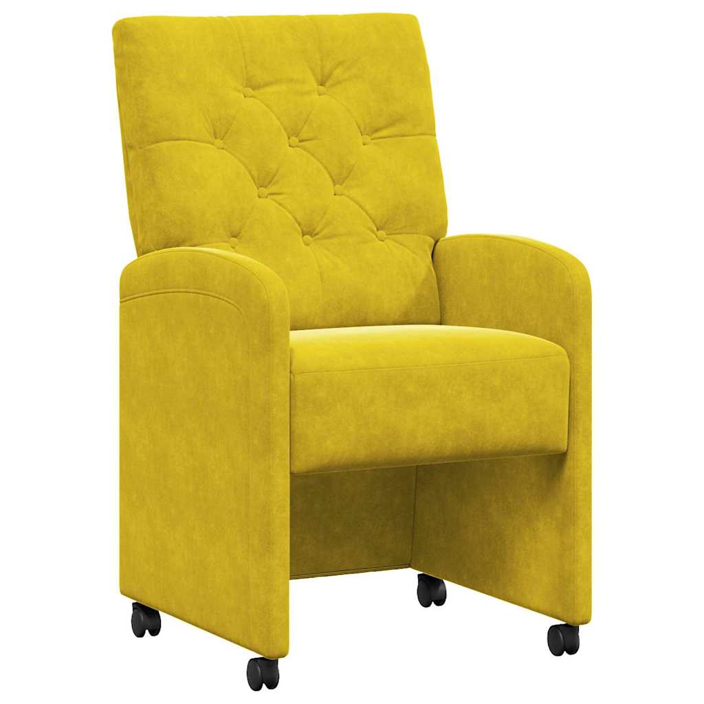 Valgomojo Kėdės su Ratukais 2 pcs Geltona 58 x 67 x 97 cm