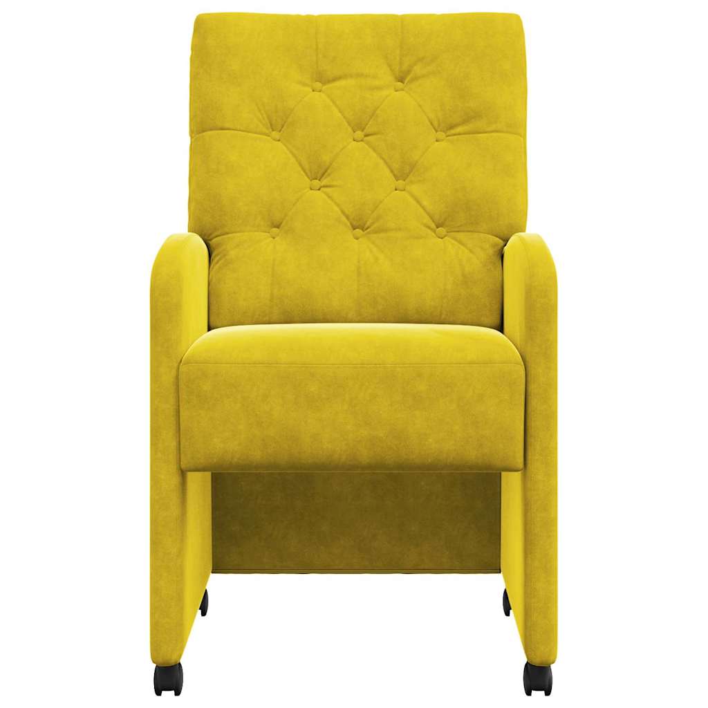 Valgomojo Kėdės su Ratukais 2 pcs Geltona 58 x 67 x 97 cm