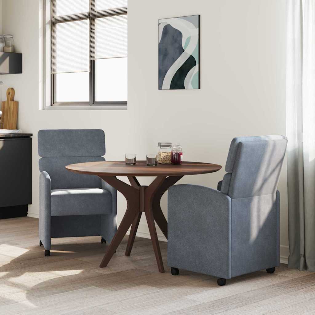 Valgomojo Kėdės su Ratukais 2 pcs Tamsiai pilka 58 x 65 x 98 cm
