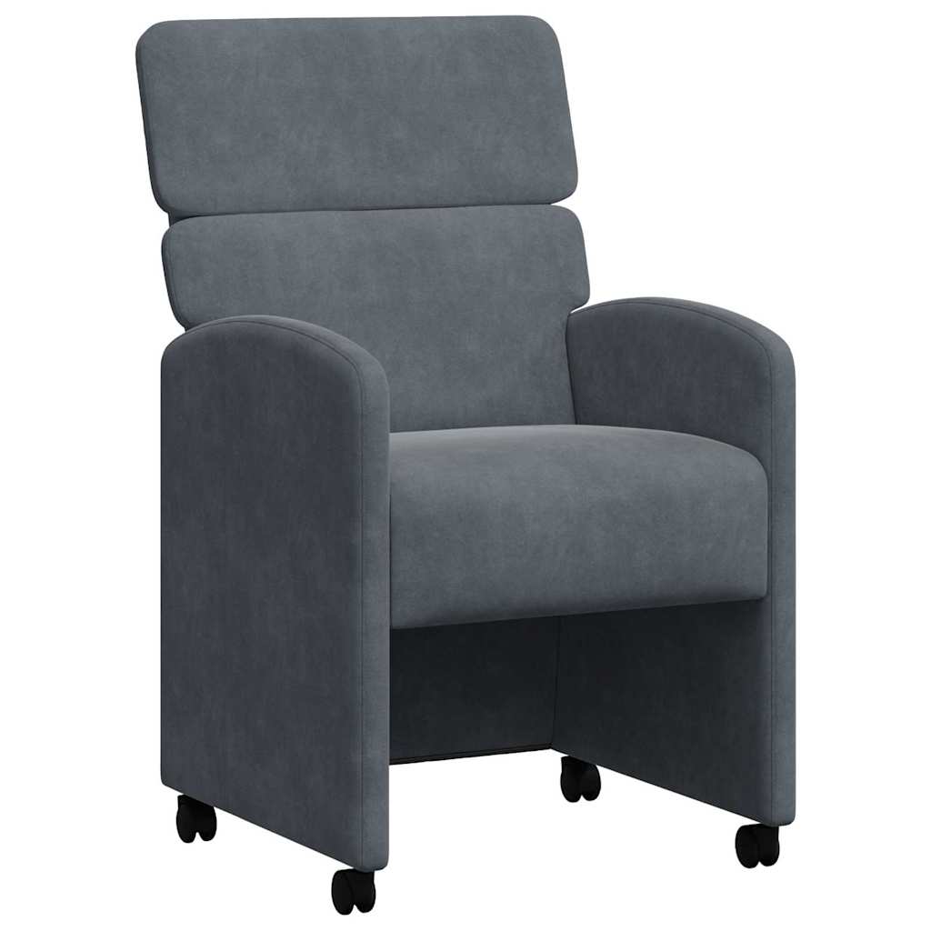 Valgomojo Kėdės su Ratukais 2 pcs Tamsiai pilka 58 x 65 x 98 cm