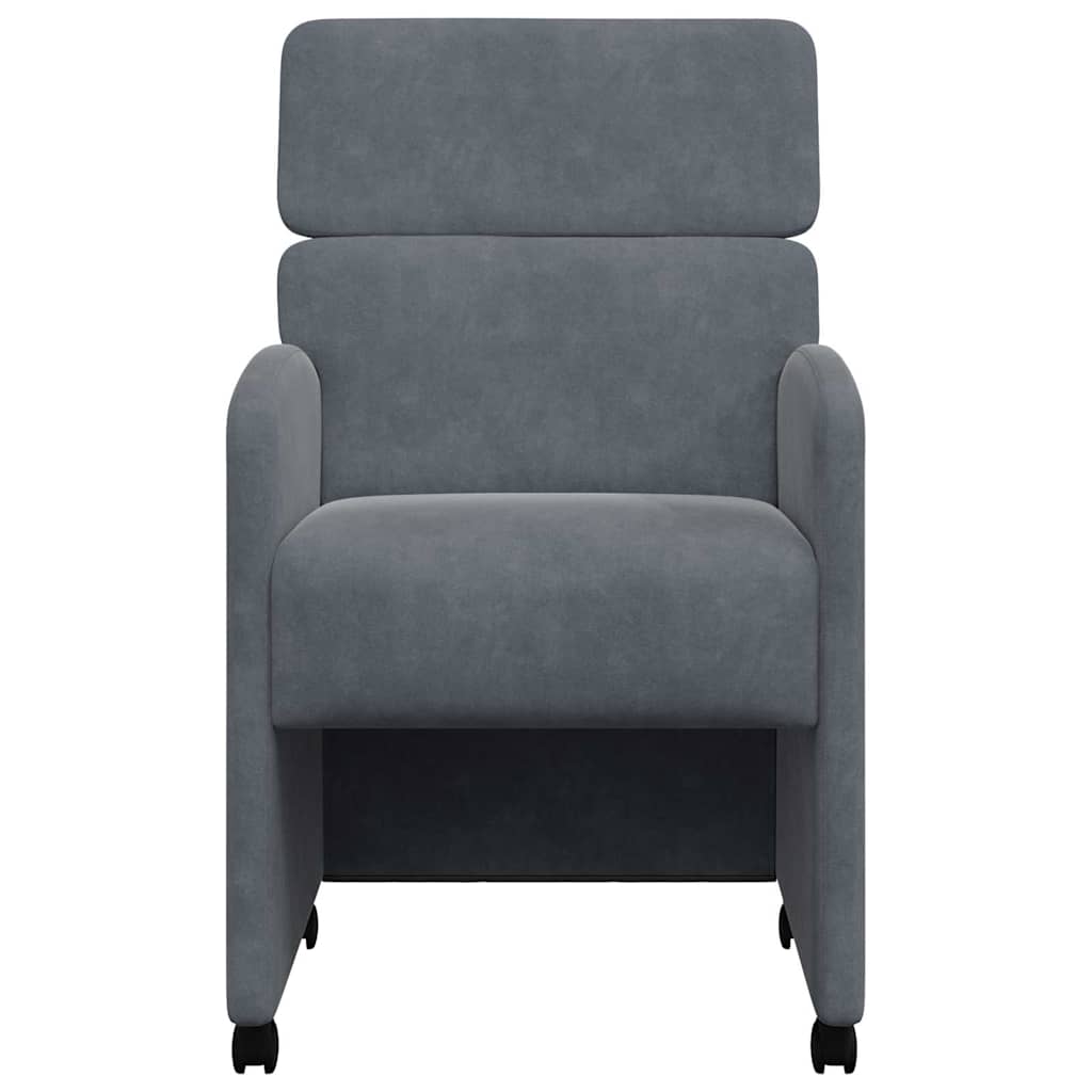 Valgomojo Kėdės su Ratukais 2 pcs Tamsiai pilka 58 x 65 x 98 cm