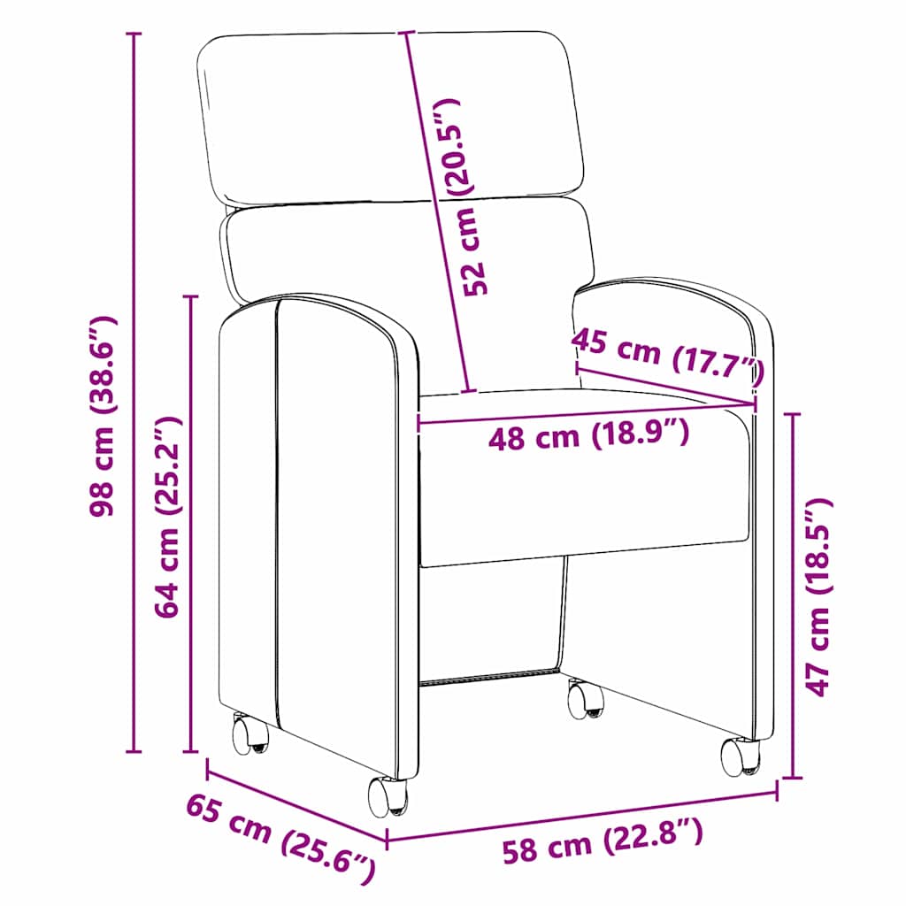 Valgomojo Kėdės su Ratukais su ratais 2 pcs Šviesiai žalia