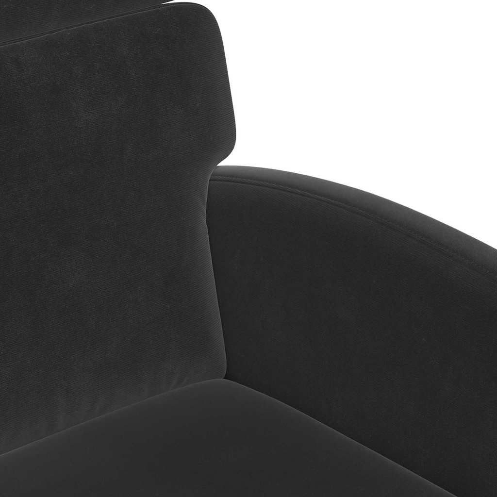 Valgomojo Kėdės su Ratukais 2 pcs Juoda 58 x 65 x 98 cm Aksomas