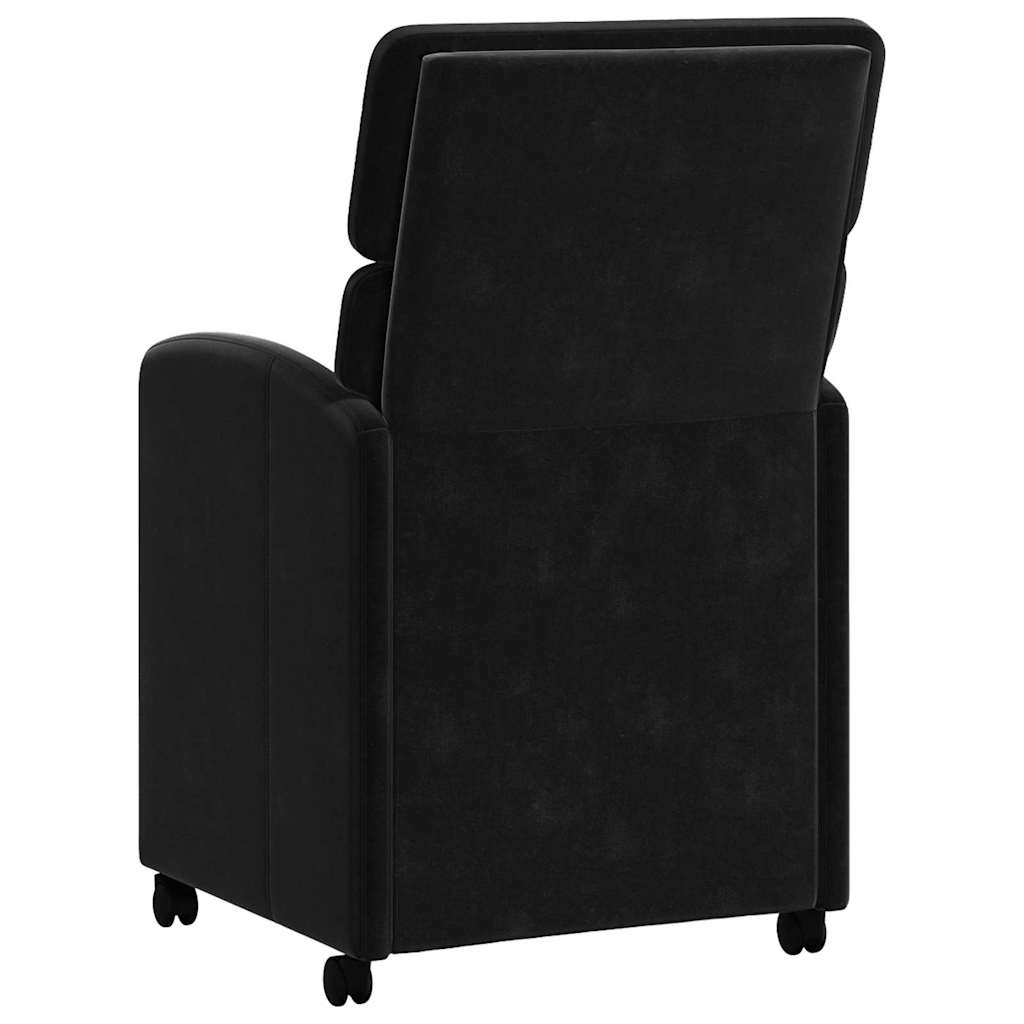 Valgomojo Kėdės su Ratukais 2 pcs Juoda 58 x 65 x 98 cm Aksomas