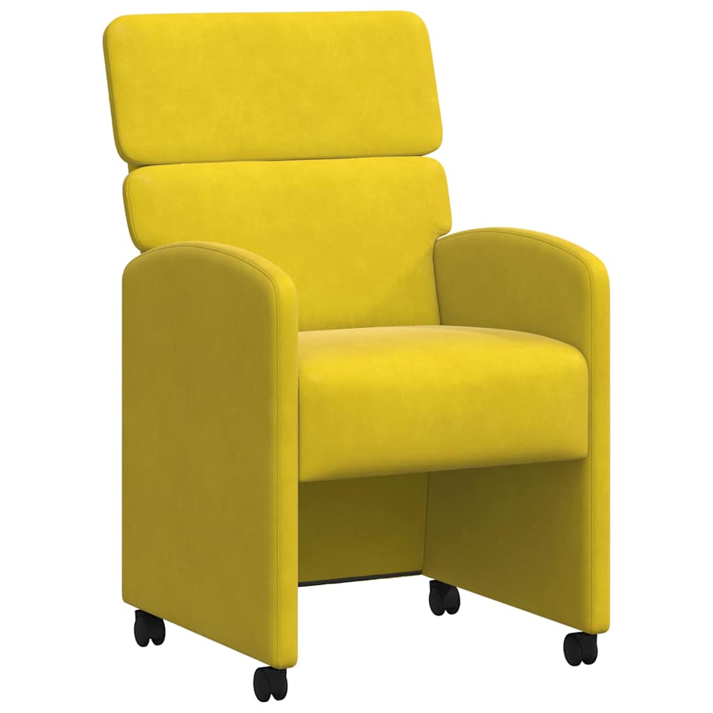 Valgomojo Kėdės su Ratukais 2 pcs Geltona 58 x 65 x 98 cm