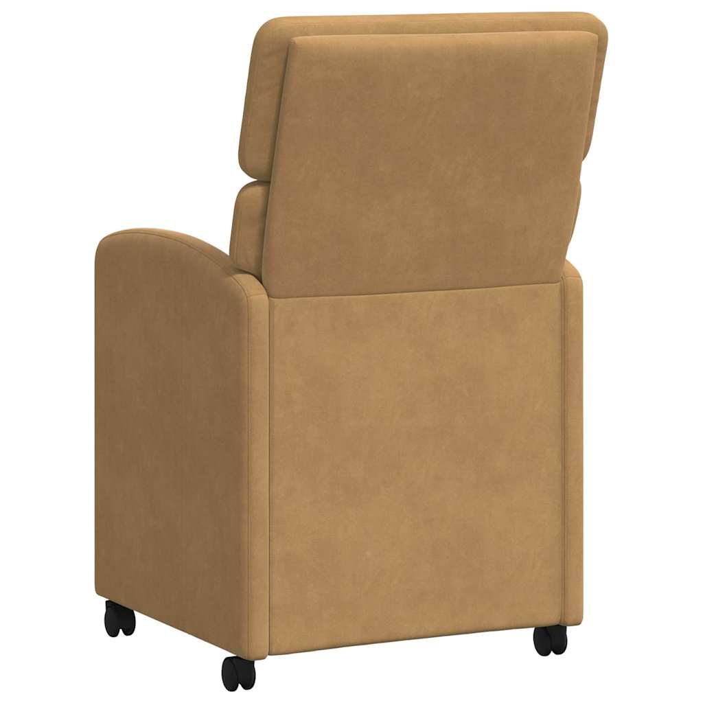 Valgomojo Kėdės su Ratukais 2 pcs Ruda 58 x 65 x 98 cm Aksomas