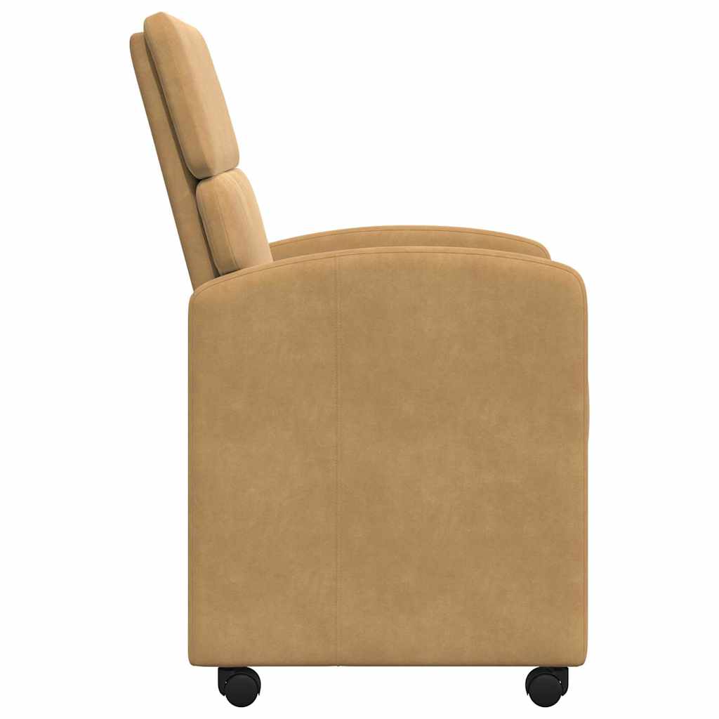 Valgomojo Kėdės su Ratukais 2 pcs Ruda 58 x 65 x 98 cm Aksomas