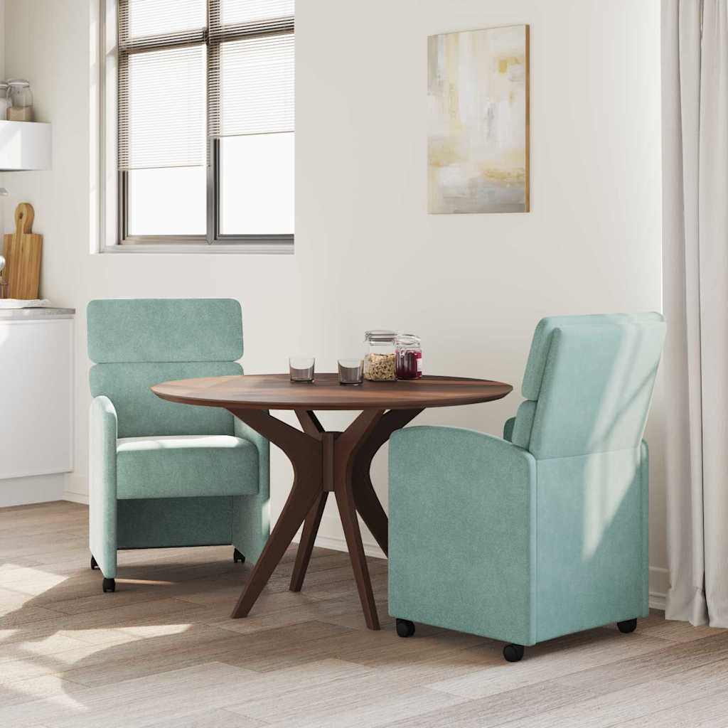 Valgomojo Kėdės su Ratukais 2 pcs jūros žalia 58 x 65 x 98 cm