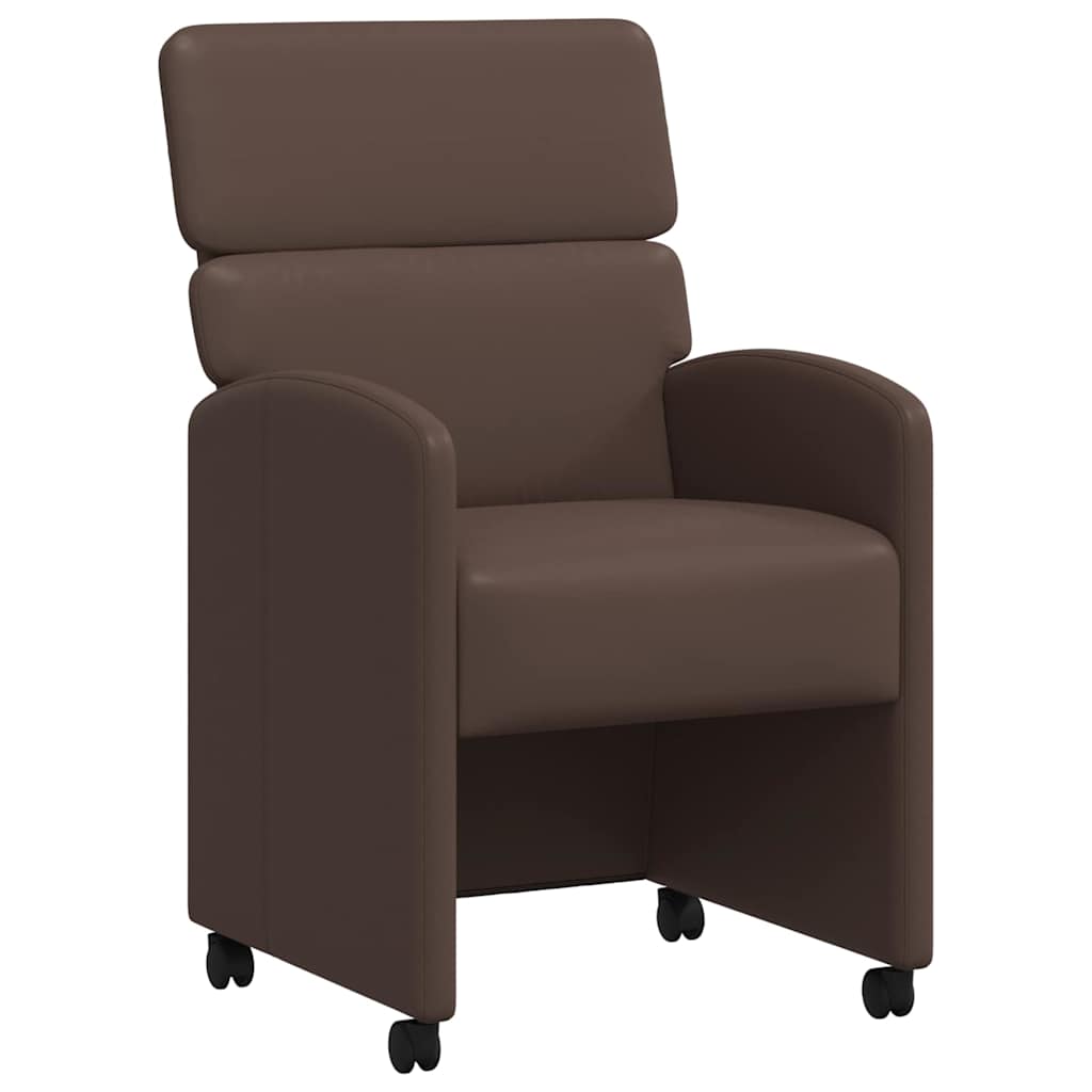 Valgomojo Kėdės su Ratukais 2 pcs Ruda 58 x 65 x 98 cm