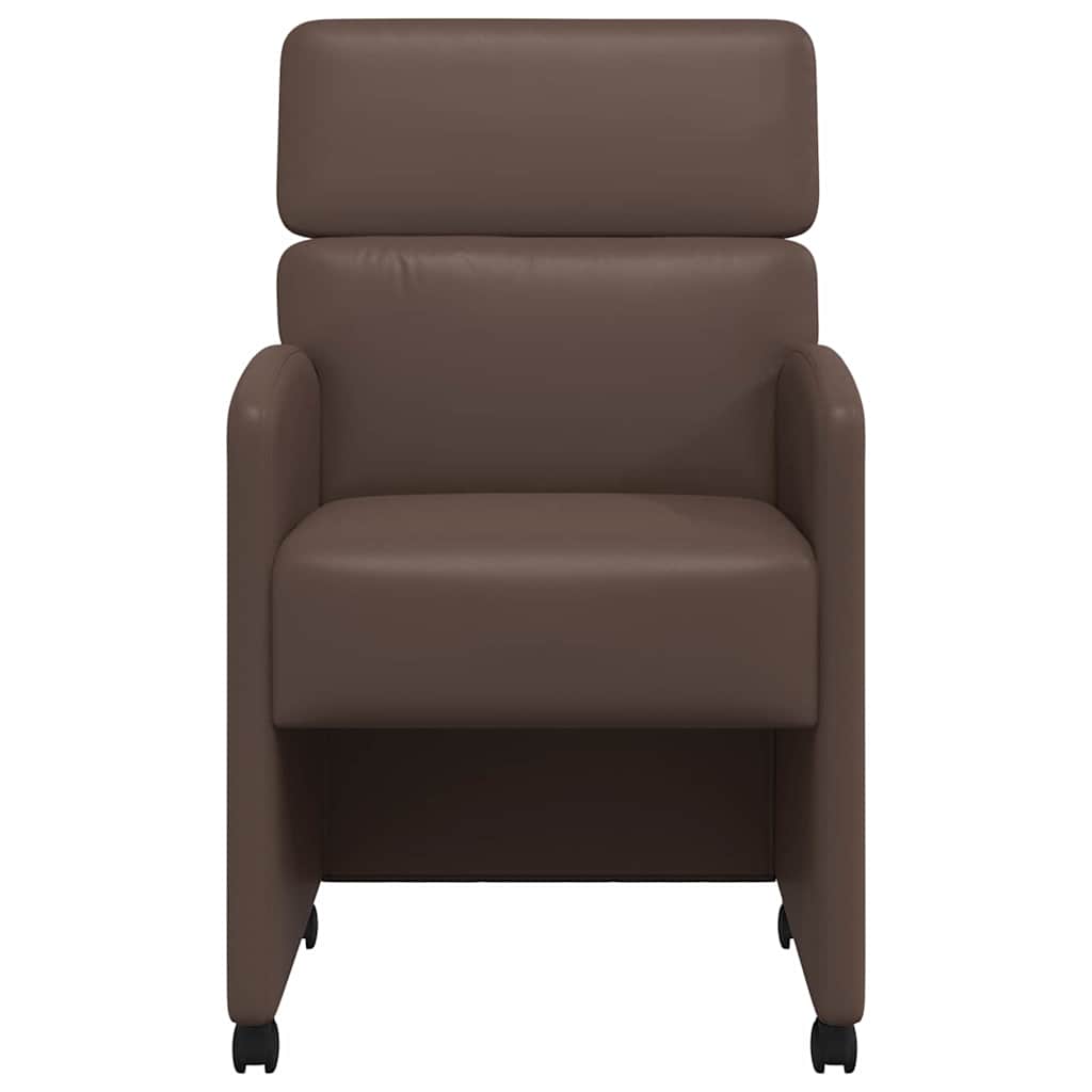 Valgomojo Kėdės su Ratukais 2 pcs Ruda 58 x 65 x 98 cm