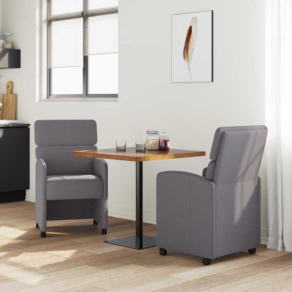 Valgomojo Kėdės su Ratukais 2 pcs Pilka 58 x 65 x 98 cm