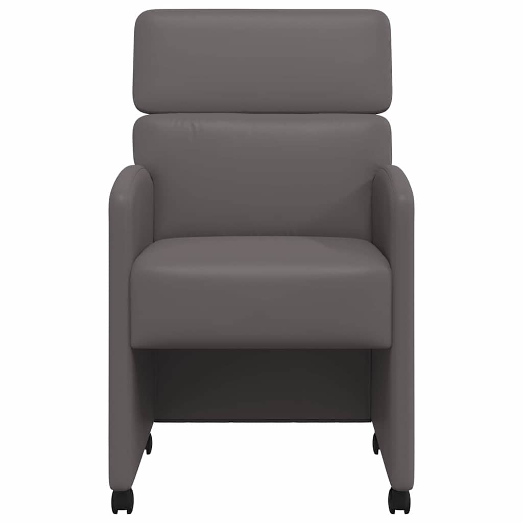 Valgomojo Kėdės su Ratukais 2 pcs Pilka 58 x 65 x 98 cm