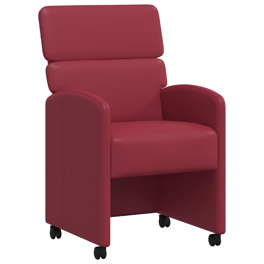 Valgomojo Kėdės su Ratukais su ratais 2 pcs Vyno raudonumo
