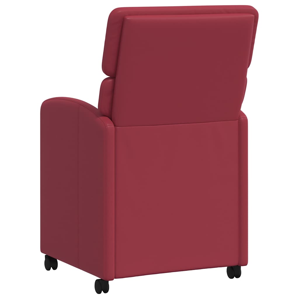 Valgomojo Kėdės su Ratukais su ratais 2 pcs Vyno raudonumo