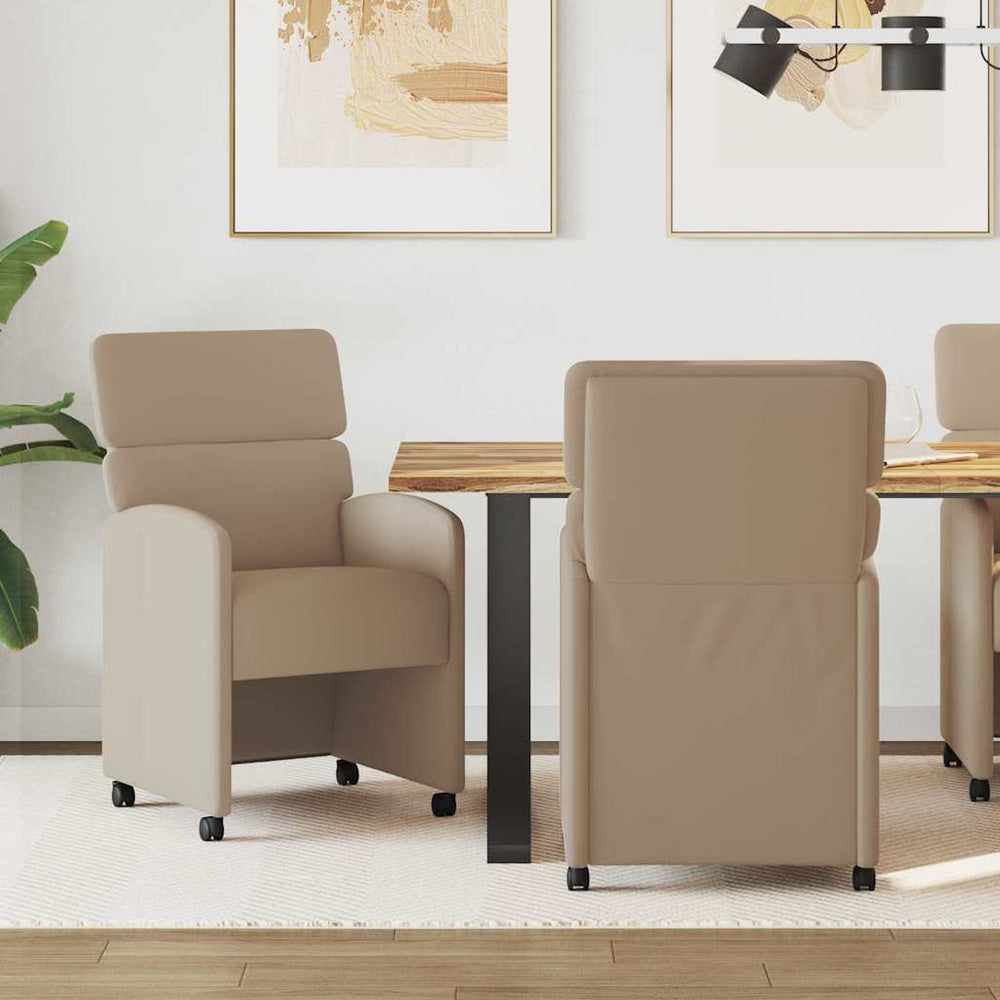 Valgomojo Kėdės su Ratukais 2 pcs Kapučino 58 x 65 x 98 cm