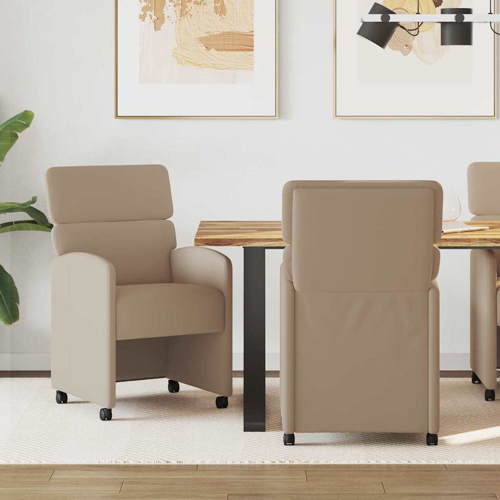 Valgomojo Kėdės su Ratukais 2 pcs Kapučino 58 x 65 x 98 cm