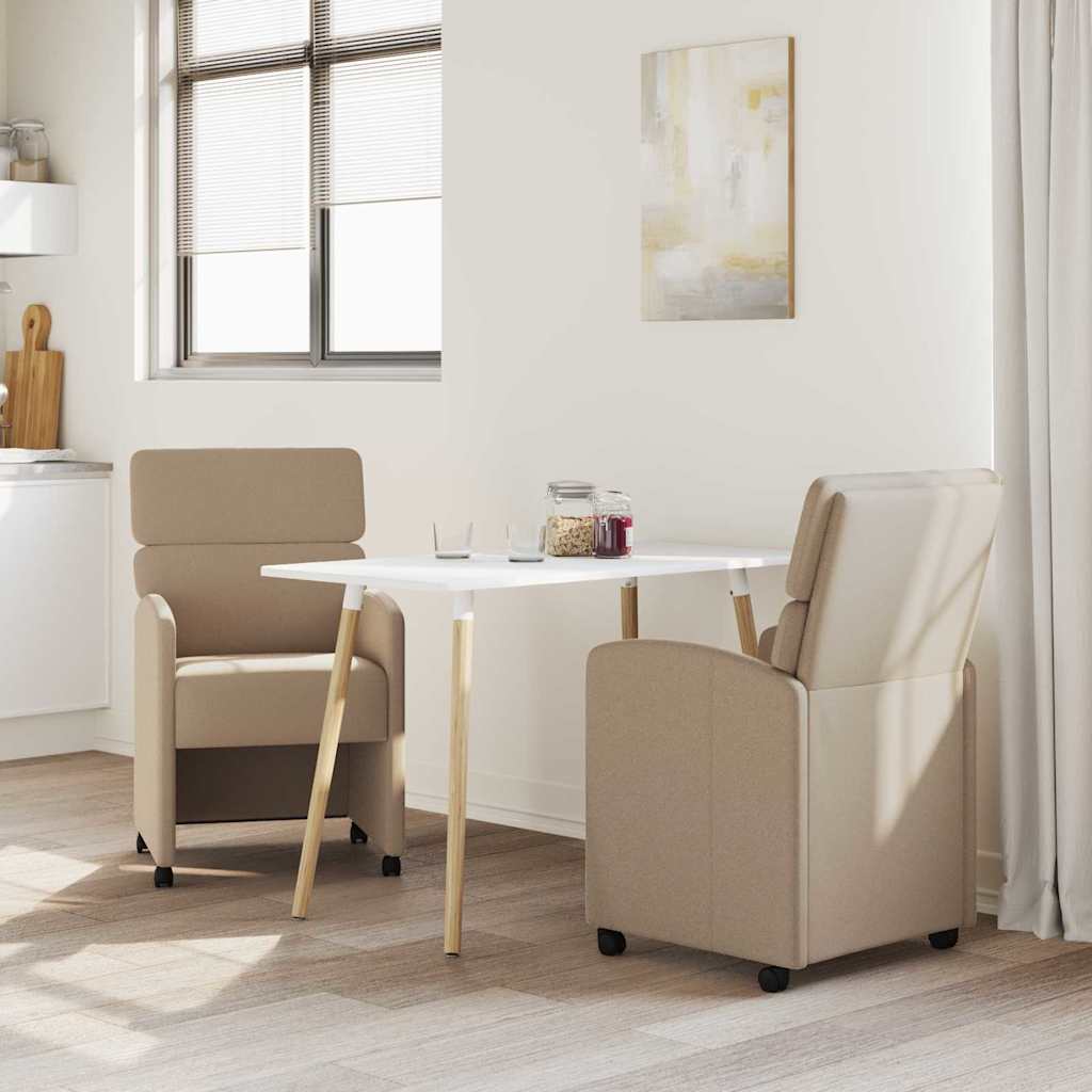 Valgomojo Kėdės su Ratukais 2 pcs Kapučino 58 x 65 x 98 cm