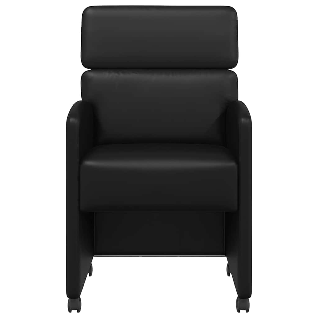 Valgomojo Kėdės su Ratukais 2 pcs Juoda 58 x 65 x 98 cm
