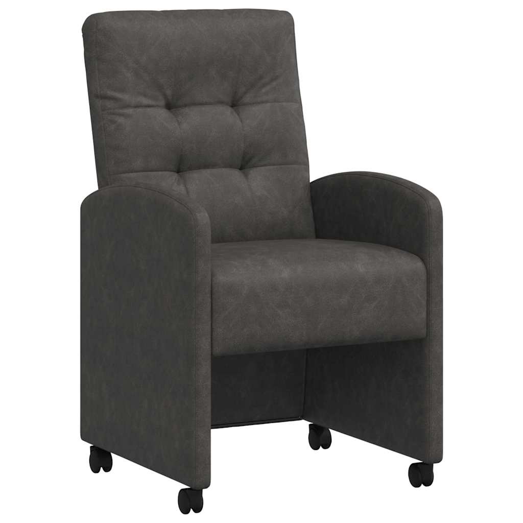 Valgomojo Kėdės su Ratukais 2 pcs Juoda 58 x 67 x 97 cm
