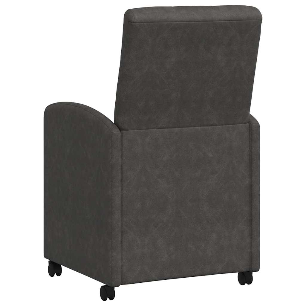 Valgomojo Kėdės su Ratukais 2 pcs Juoda 58 x 67 x 97 cm