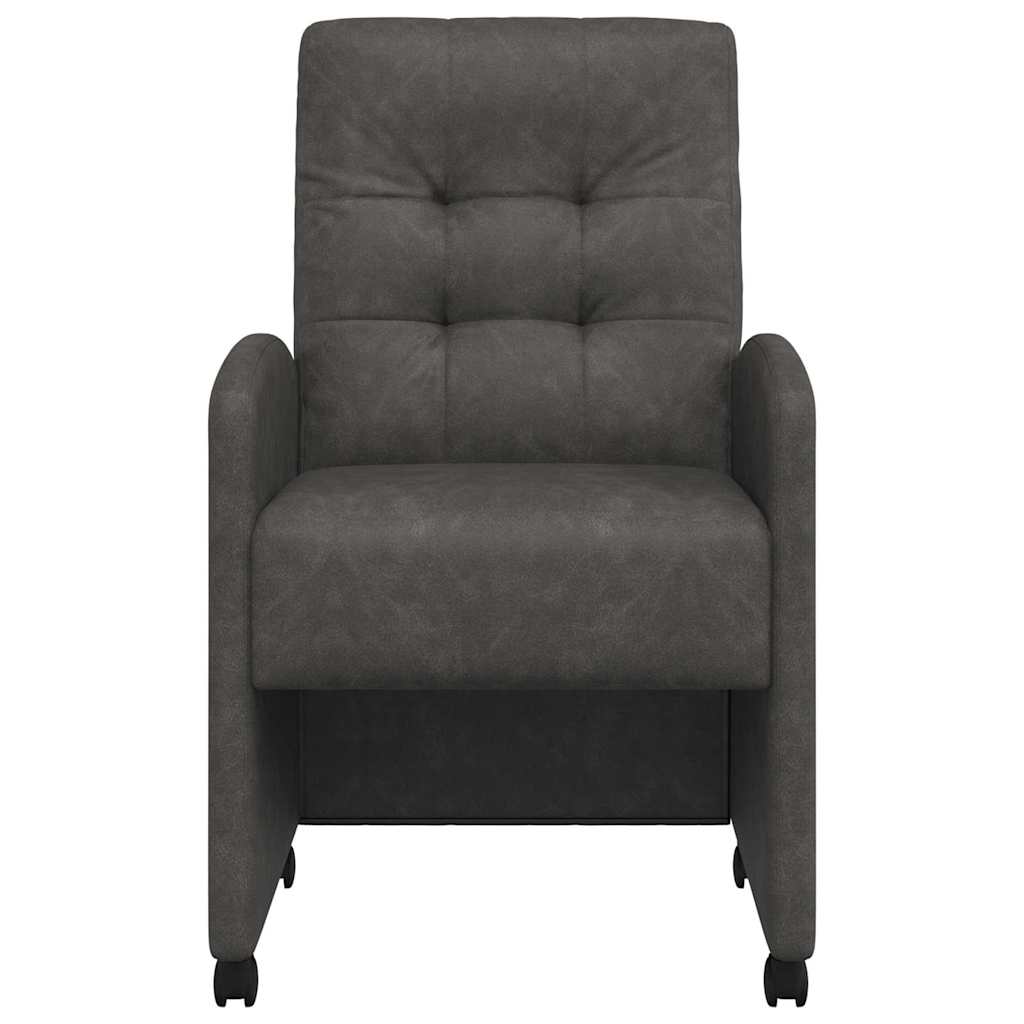 Valgomojo Kėdės su Ratukais 2 pcs Juoda 58 x 67 x 97 cm