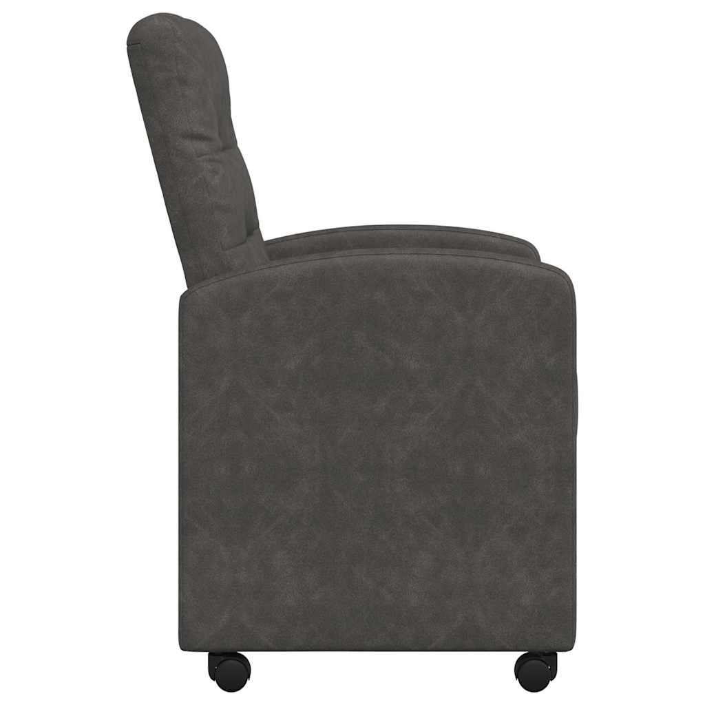 Valgomojo Kėdės su Ratukais 2 pcs Juoda 58 x 67 x 97 cm