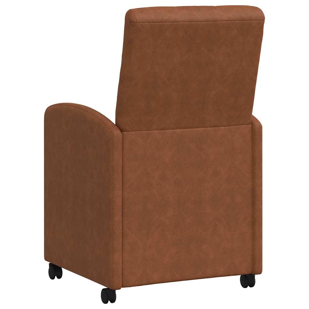 Valgomojo Kėdės su Ratukais 2 pcs Ruda 58 x 67 x 97 cm