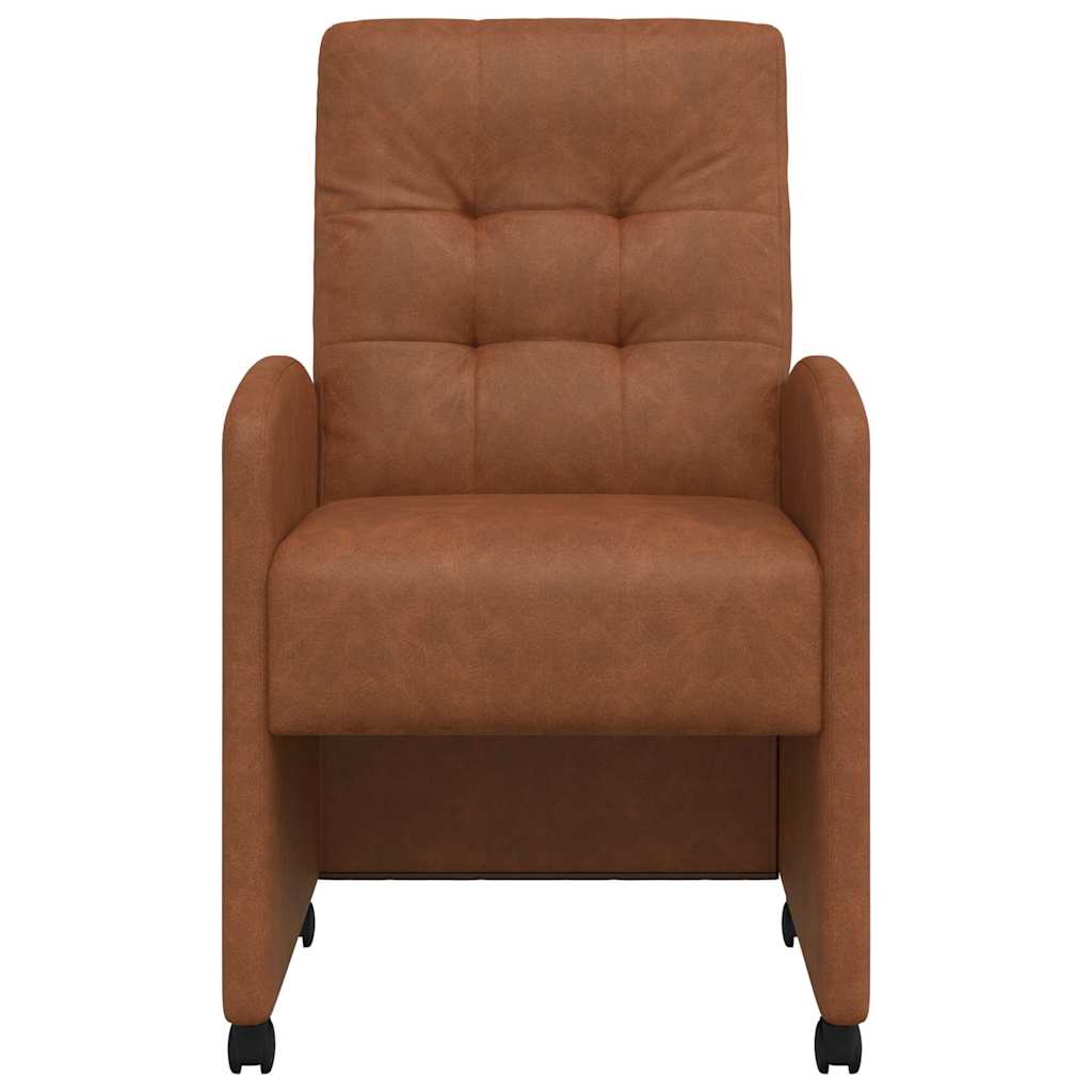 Valgomojo Kėdės su Ratukais 2 pcs Ruda 58 x 67 x 97 cm