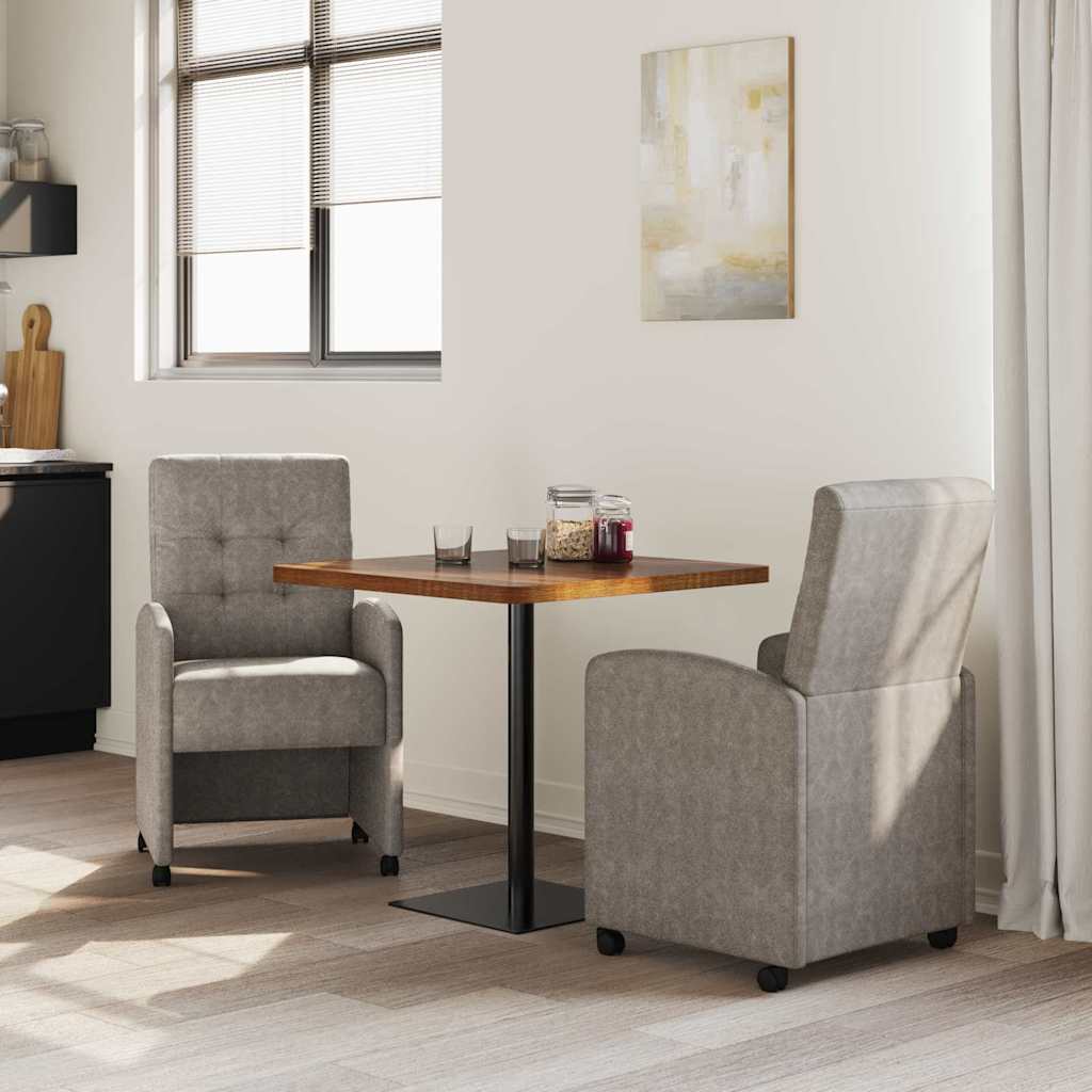 Valgomojo Kėdės su Ratukais 2 pcs Pilka 58 x 67 x 97 cm