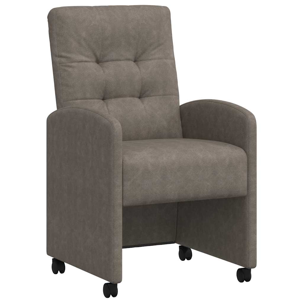 Valgomojo Kėdės su Ratukais 2 pcs Pilka 58 x 67 x 97 cm