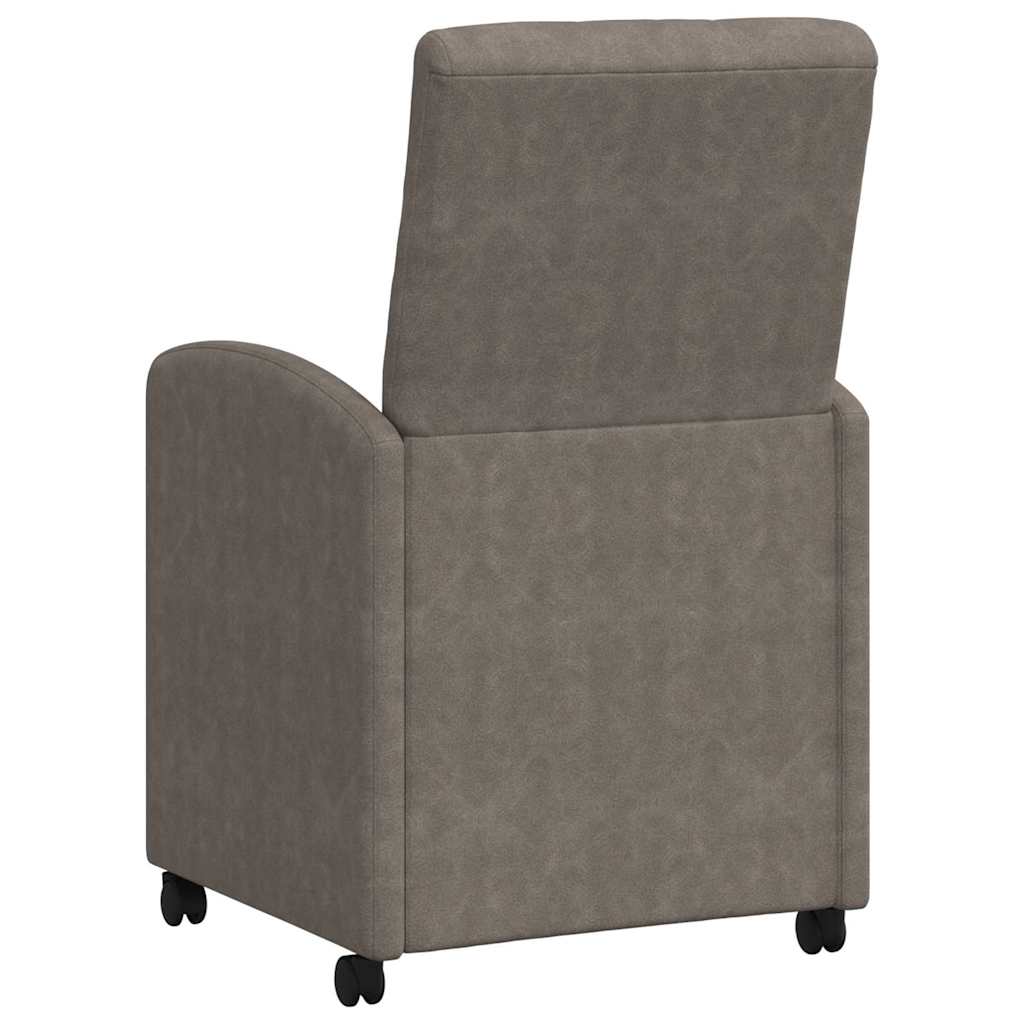 Valgomojo Kėdės su Ratukais 2 pcs Pilka 58 x 67 x 97 cm