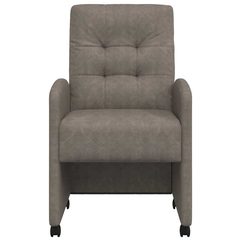 Valgomojo Kėdės su Ratukais 2 pcs Pilka 58 x 67 x 97 cm
