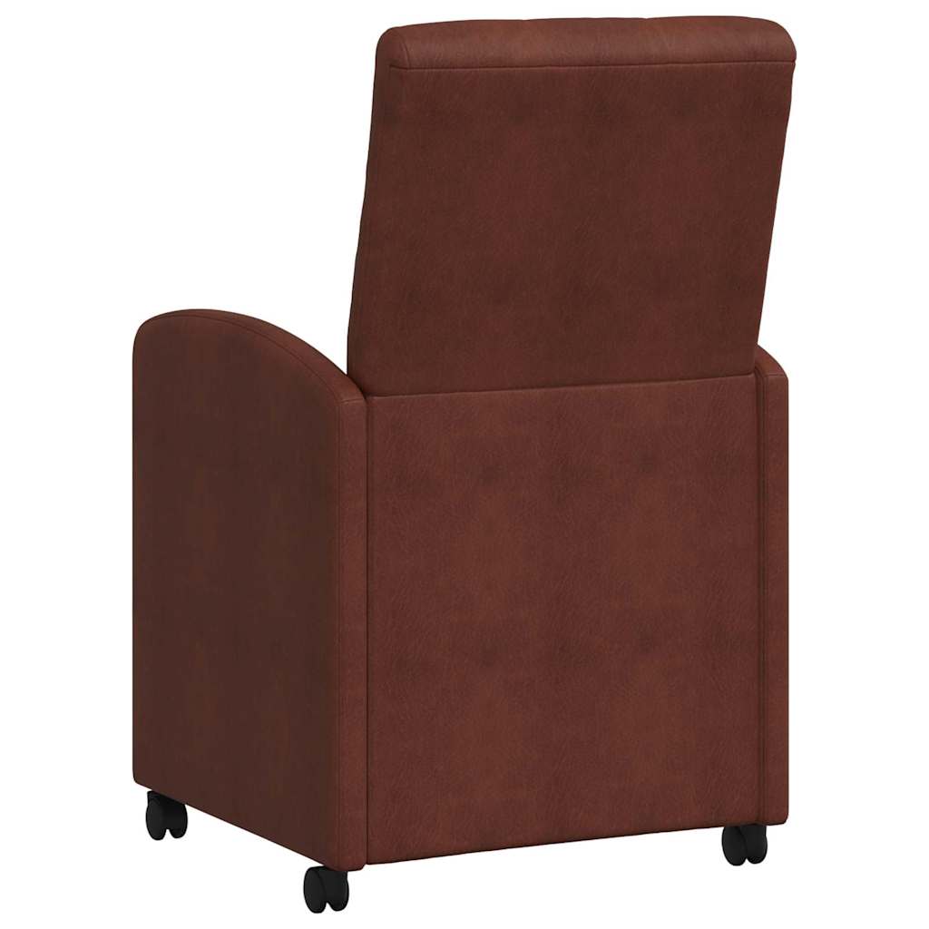 Valgomojo Kėdės su Ratukais 2 pcs Blizgiai ruda 58 x 67 x 97 cm