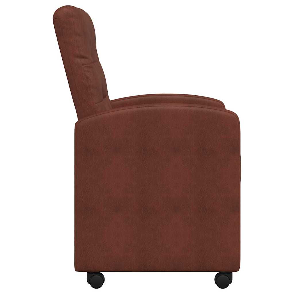 Valgomojo Kėdės su Ratukais 2 pcs Blizgiai ruda 58 x 67 x 97 cm